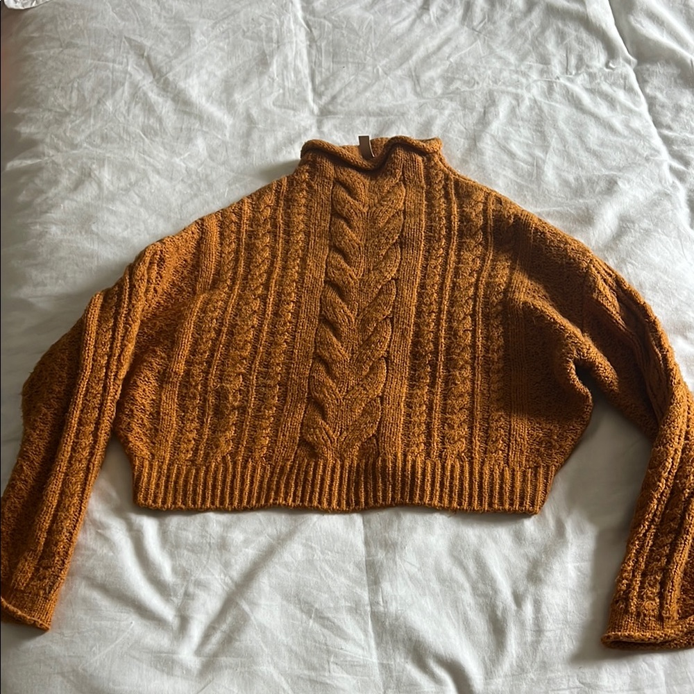 Cozy Cable Knit Sweater in Warm Brown